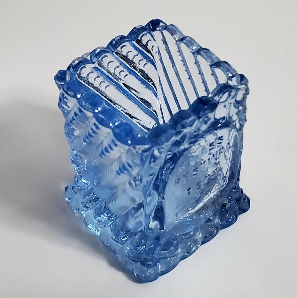1972 St. Clair Glass Light Blue Art Glass Festival Souvenir Toothpick Holder - Picture 7 of 13